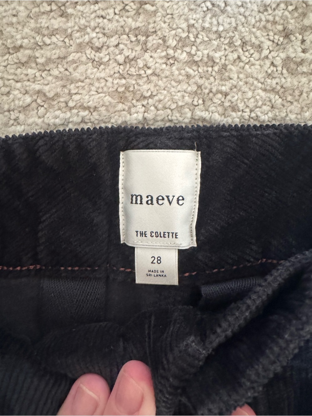 Maeve The Colette Black Corduroy Pants size 28
